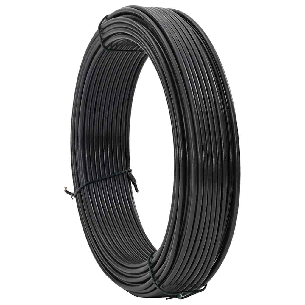 Zaun-Bindedraht 250 m 0,9/1,4 mm Stahl Schwarzgrün