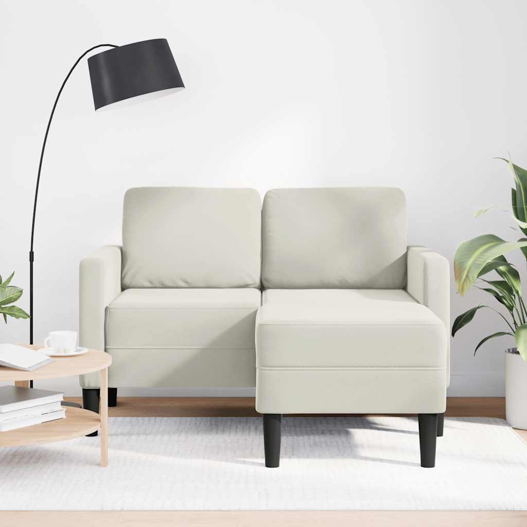 2-Sitzer-Sofa mit Chaiselongue L-Form Blau 125 cm Samt