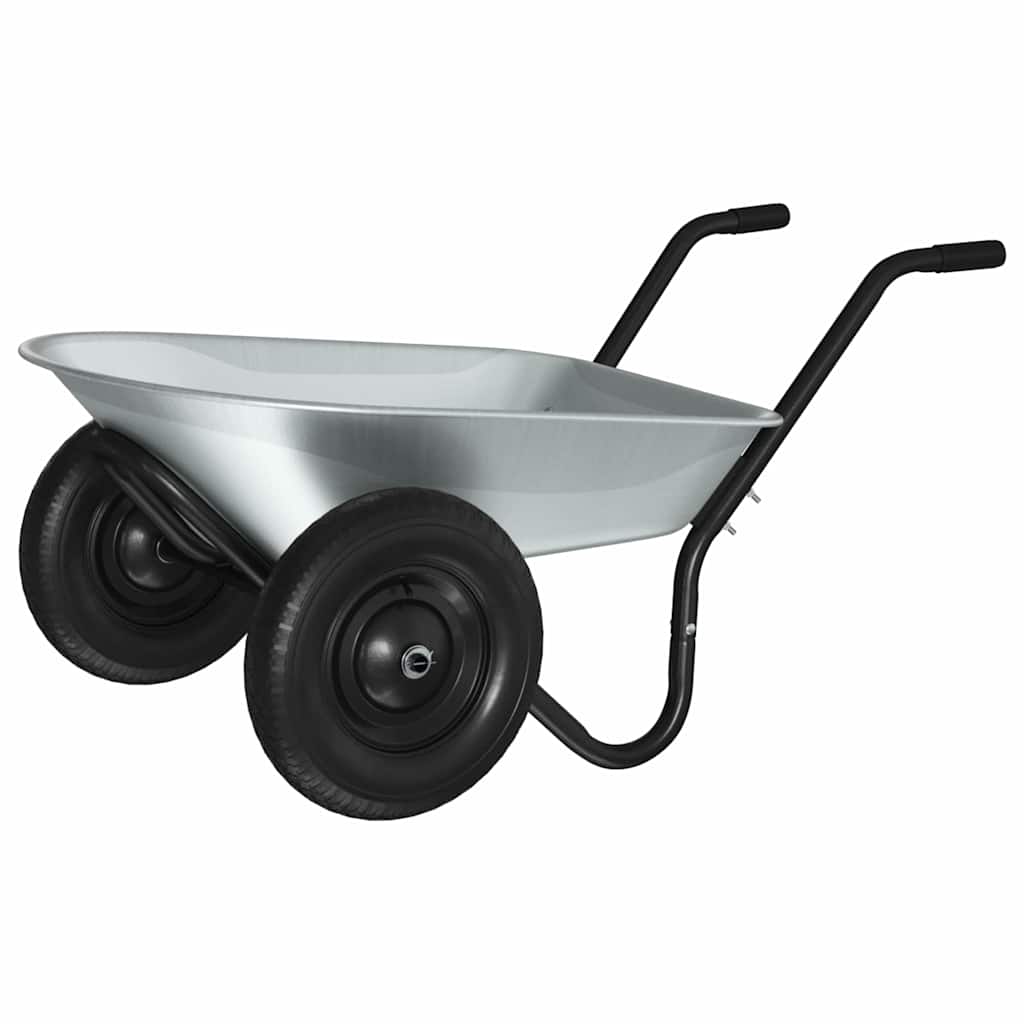 Schubkarre Silber und Schwarz 137 x 60 x 65,5 cm Stahl