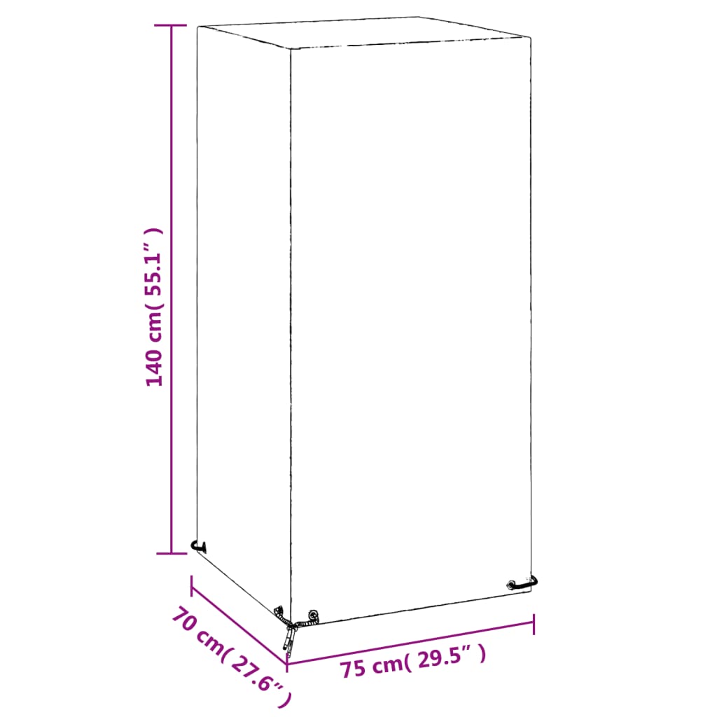 Abdeckungen für Gartenstühle 2 Stk. 8 Ösen 65x65x80/120 cm