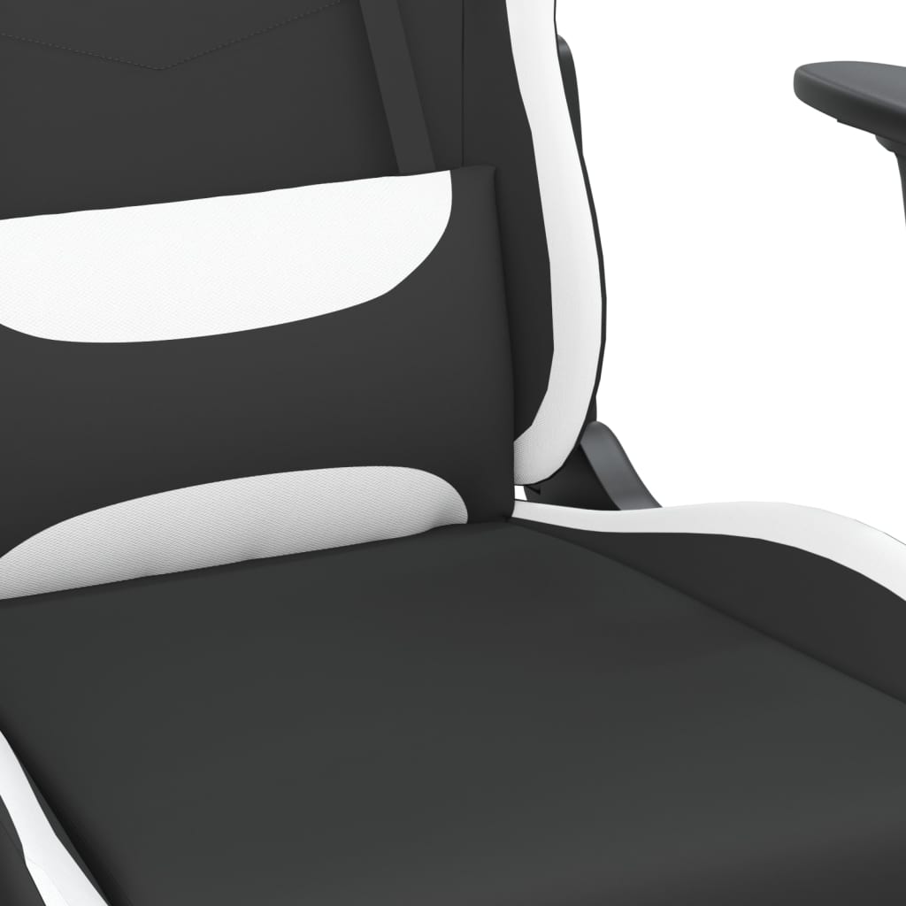 Gaming-Stuhl mit Massagefunktion Schwarz und Creme Stoff
