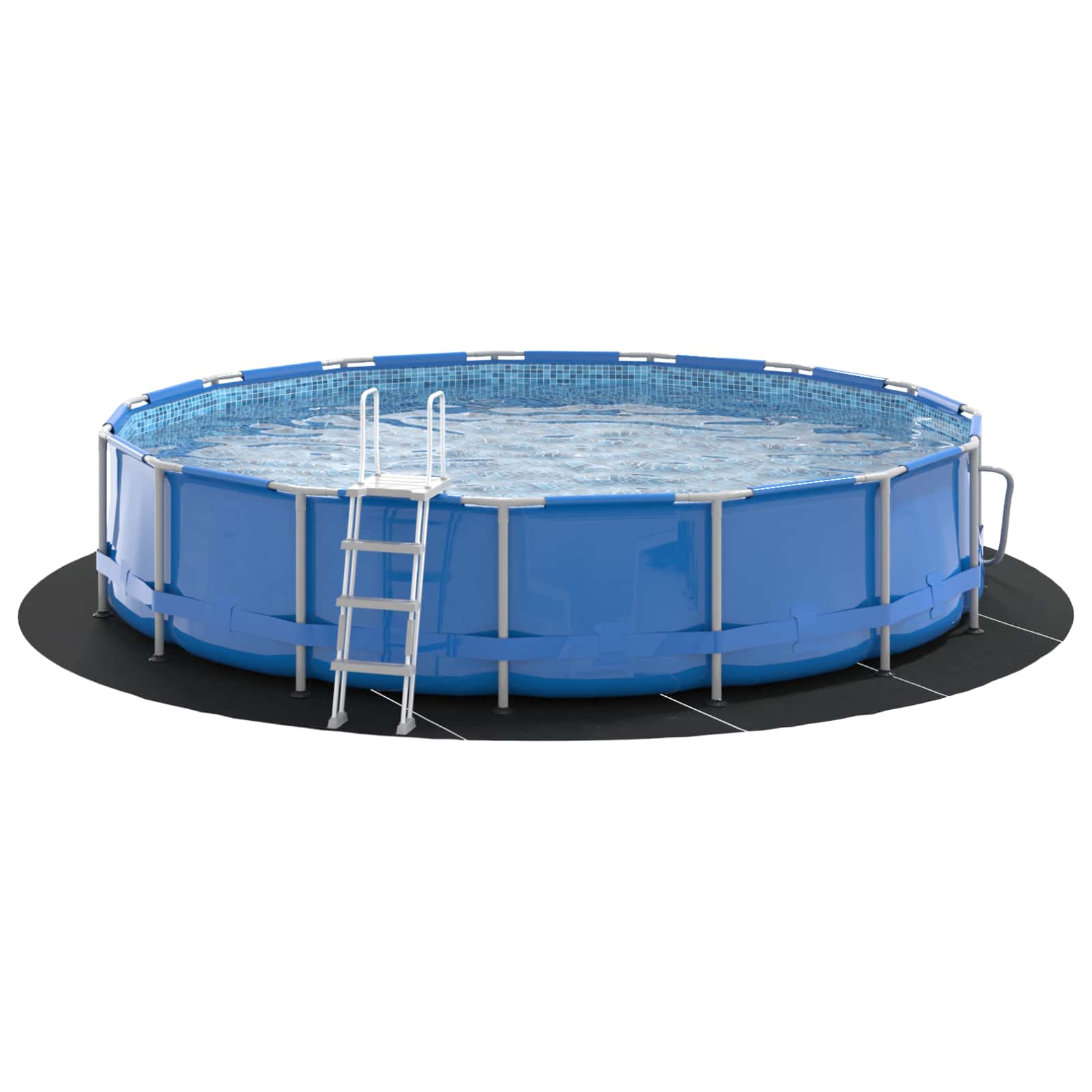 Bodenfolie für Pools Schwarz Ø 244 cm Vliesstoff