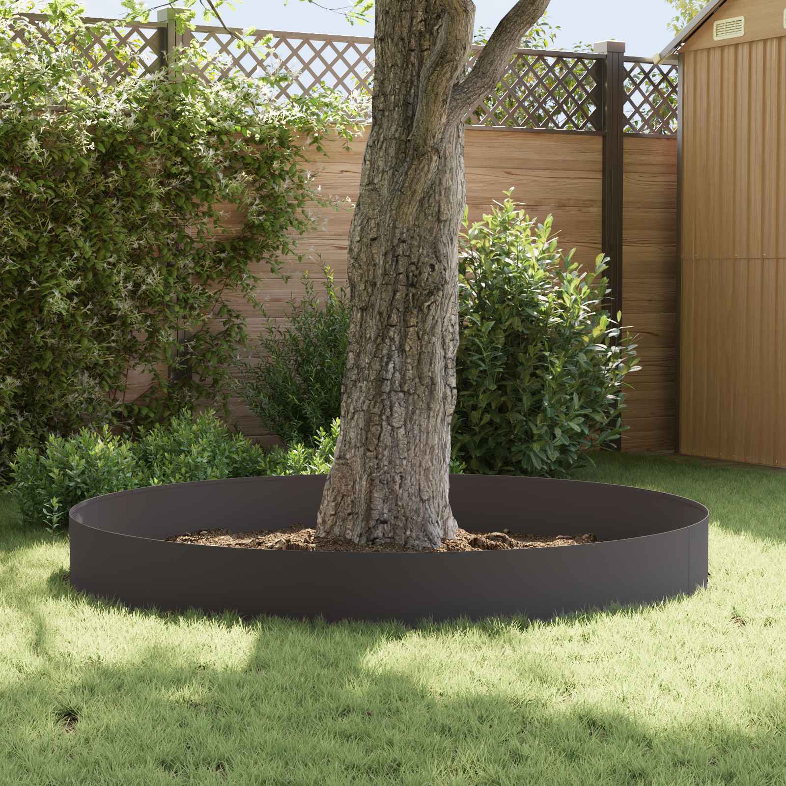 Raseneinfassung 10 pcs 100 x 12 cm Stahl Anthrazit