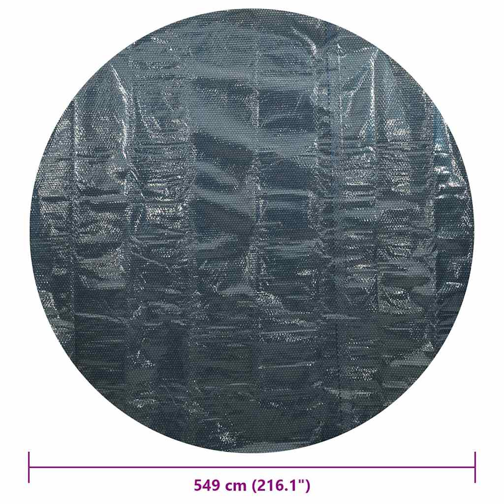 Solar Poolabdeckung Hochwertig Ø 210 cm 200 μm Rund PE Schwarz
