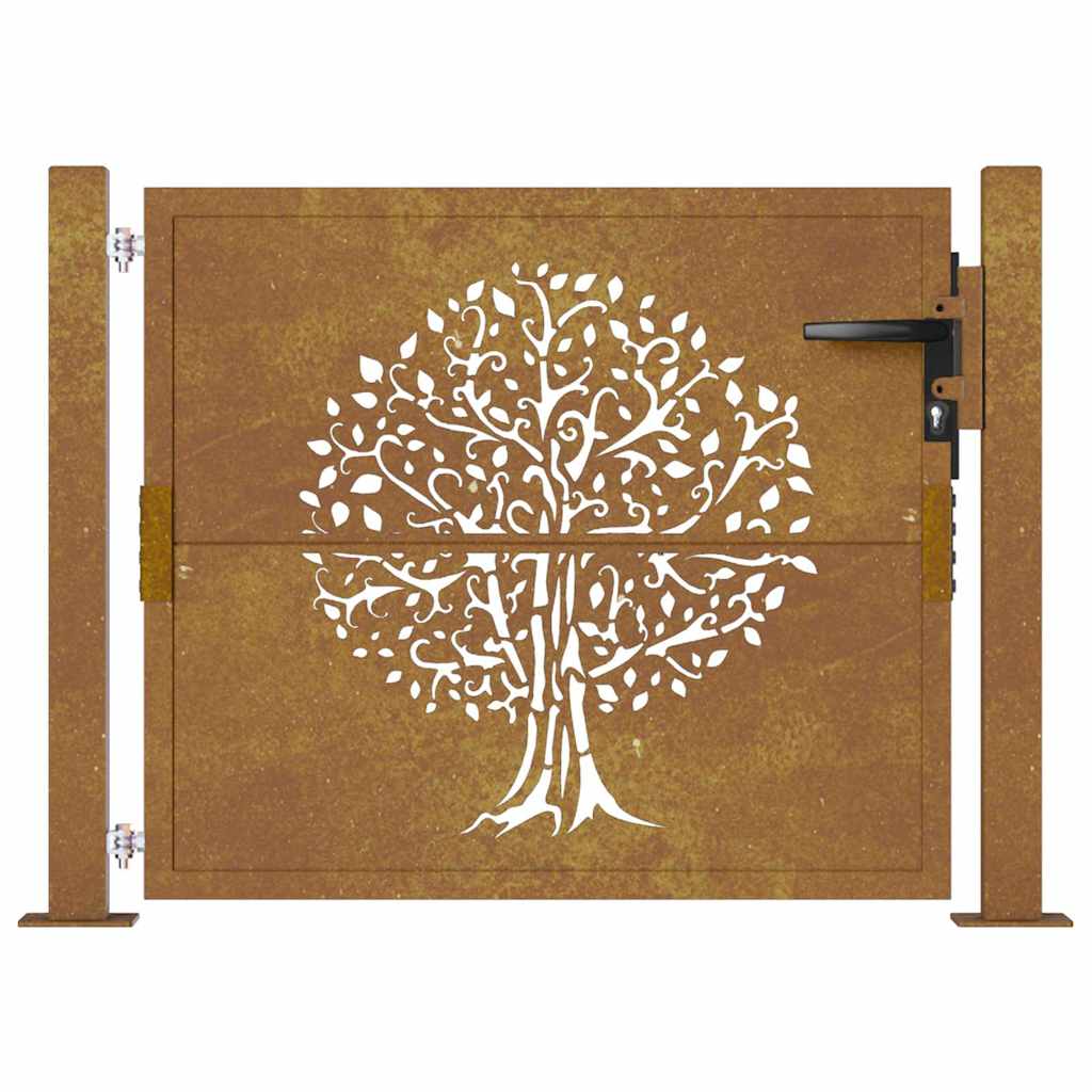 Gartentor 100x75 cm Cortenstahl Baumdesign