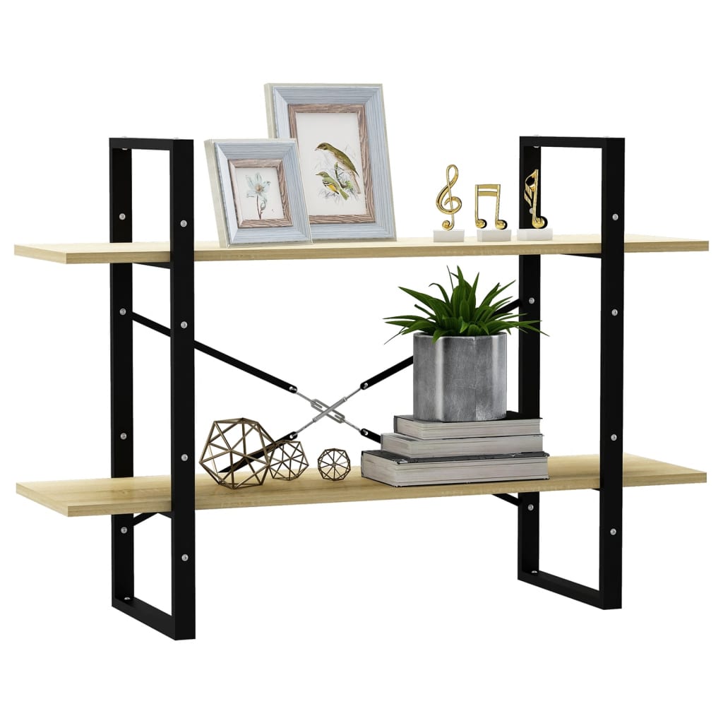 Bücherregal 2 Fächer Weiß 100x30x70 cm Holzwerkstoff