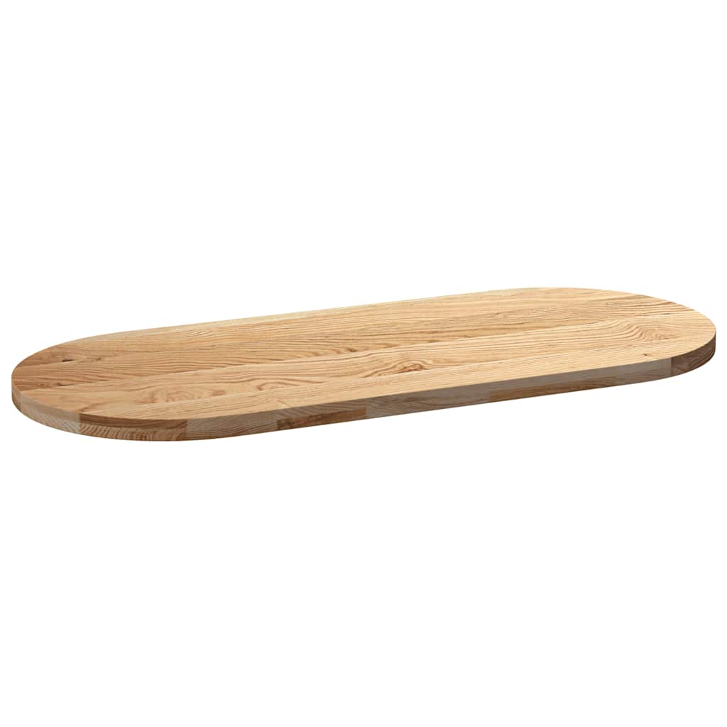 Tischplatte 80x40x2 cm Massivholz Eiche Oval