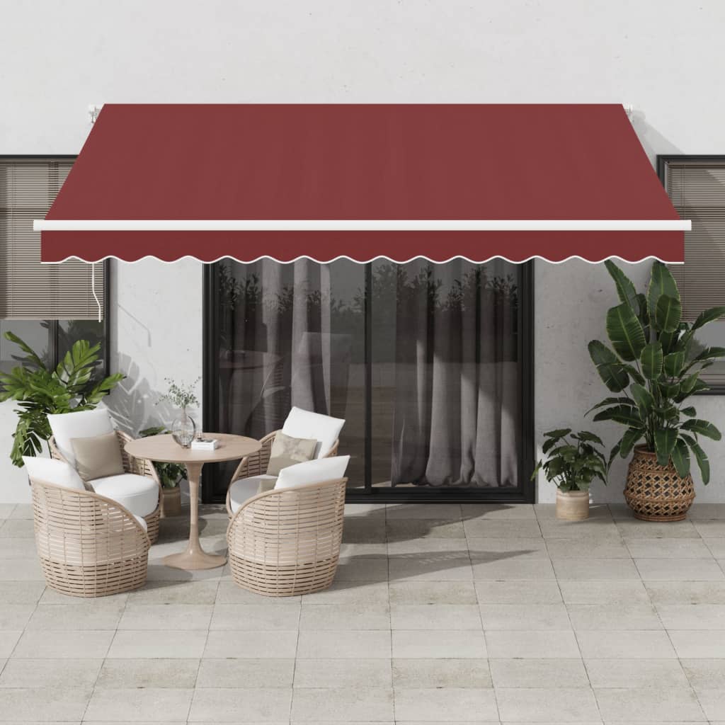 Markise Manuell Einziehbar mit LED 300x250 cm Blau und Weiß