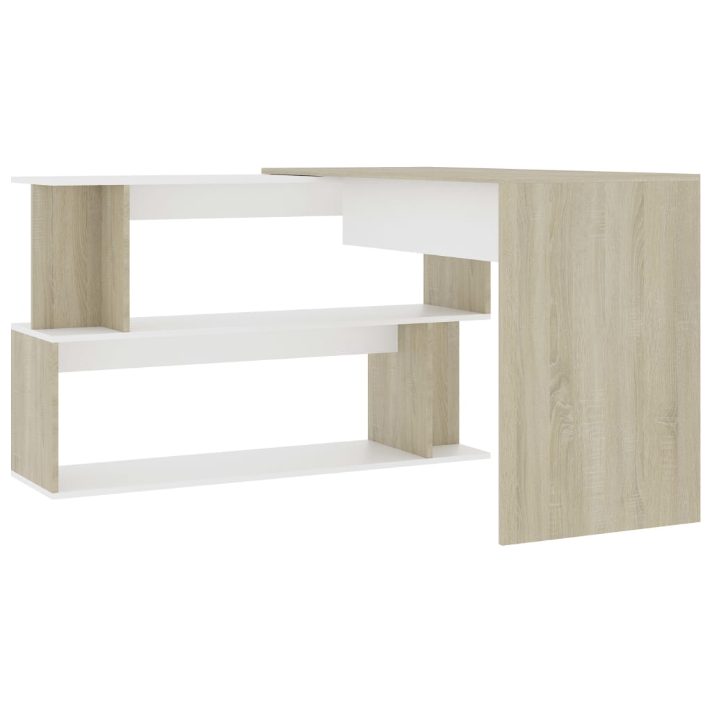 Eckschreibtisch Weiß 200x50x76 cm Holzwerkstoff
