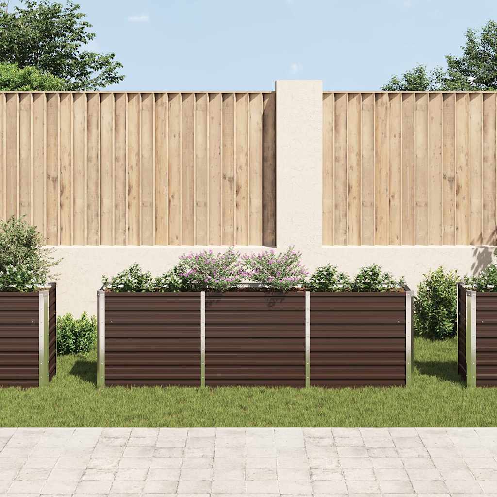 Hochbeet Braun 160 x 80 x 77 cm Verzinkter Stahl
