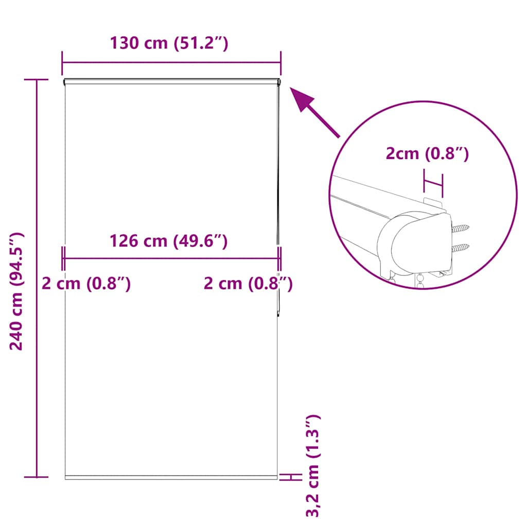 Duschrollo 60x240 cm Stoffbreite 56 cm