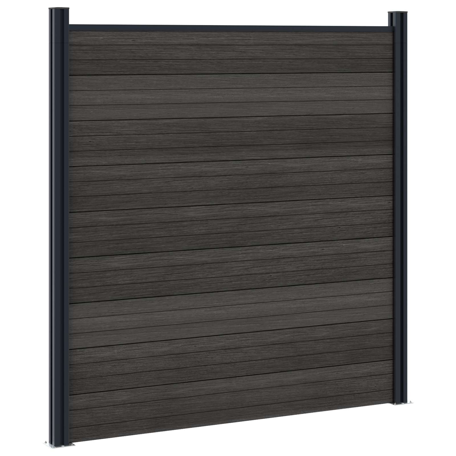 Zaunelement WPC 180x186 cm Schwarz