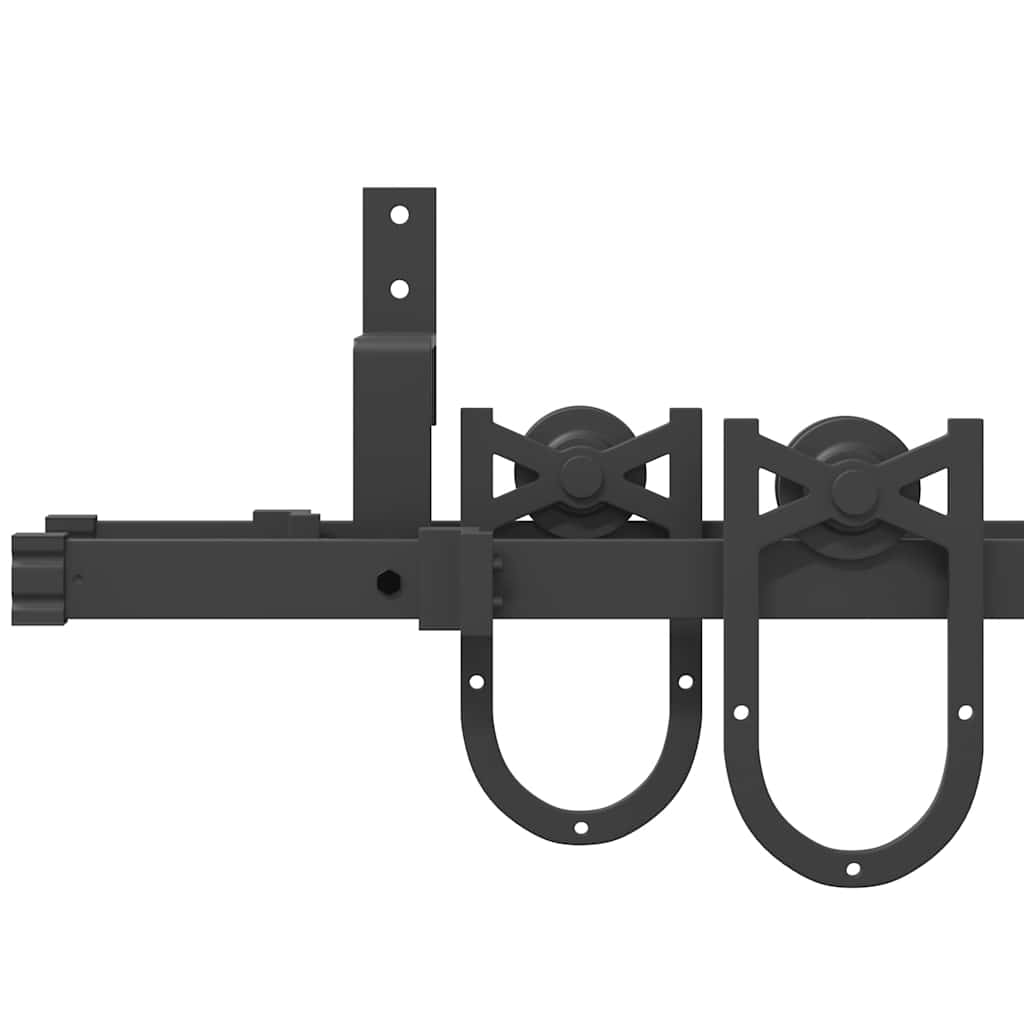 Schiebetürbeschlag-Set 183 cm Stahl Schwarz