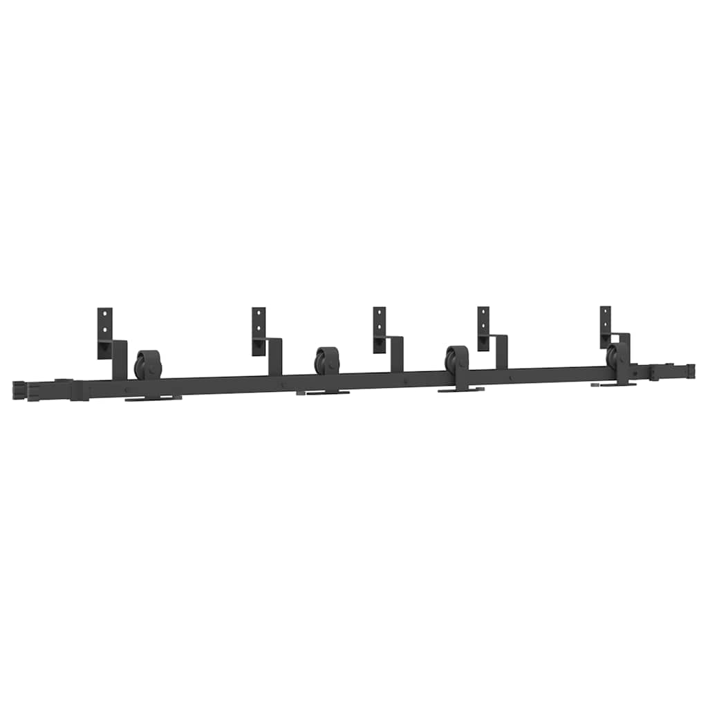 Schiebetürbeschlag-Set 183 cm Stahl Schwarz