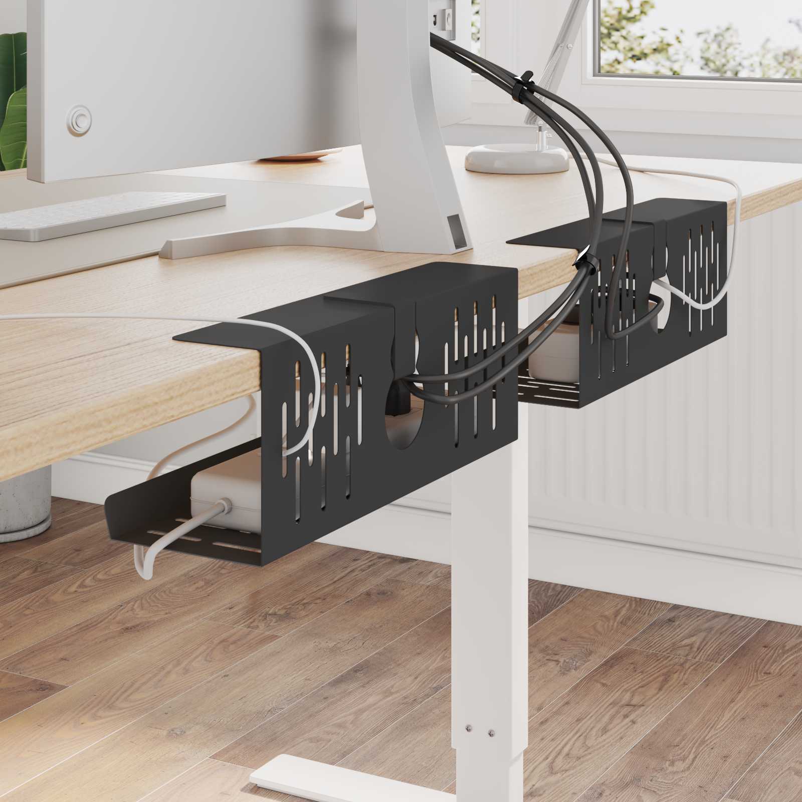 Unter dem Schreibtisch Kabelmanagement Tray 2 Stk. Anthrazit