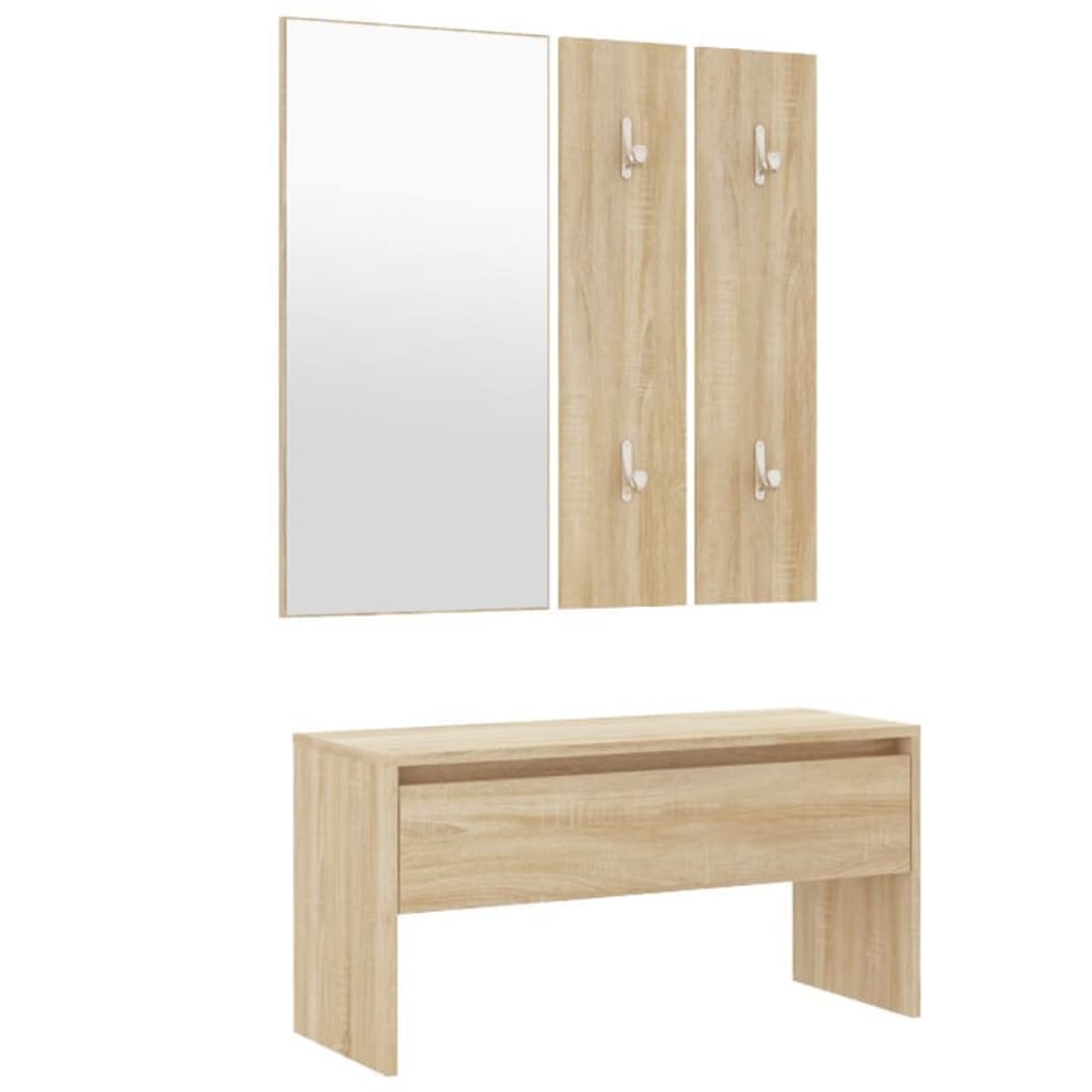Garderoben-Set Weiß Holzwerkstoff