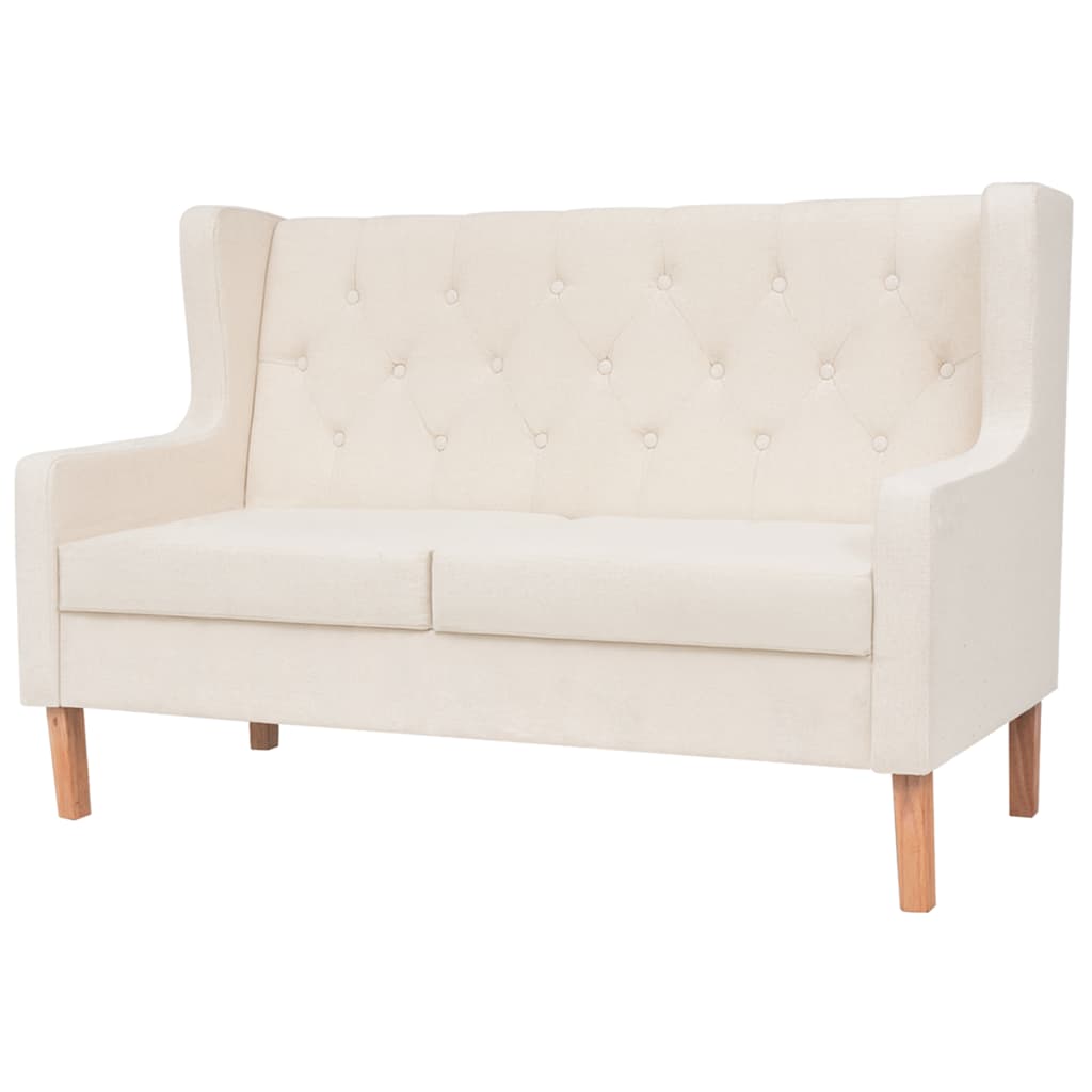 2-Sitzer Sofa Stoff Cremeweiß