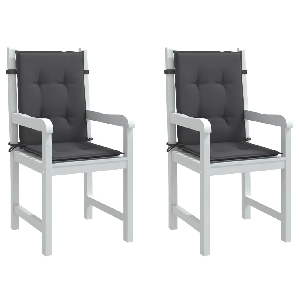 Niedriglehner-Auflagen 2 Stk Melange Anthrazit 100x50x7cm Stoff