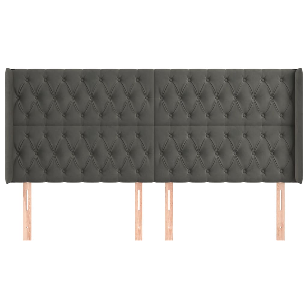 Kopfteil mit Ohren Dunkelblau 93x16x78/88 cm Samt