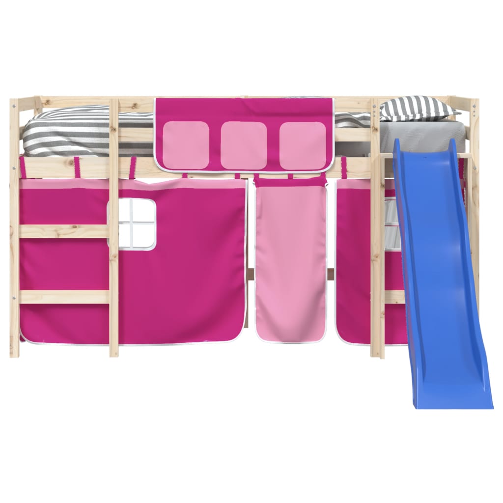 Vorhänge für Hochbett Weiß und Schwarz Polyester