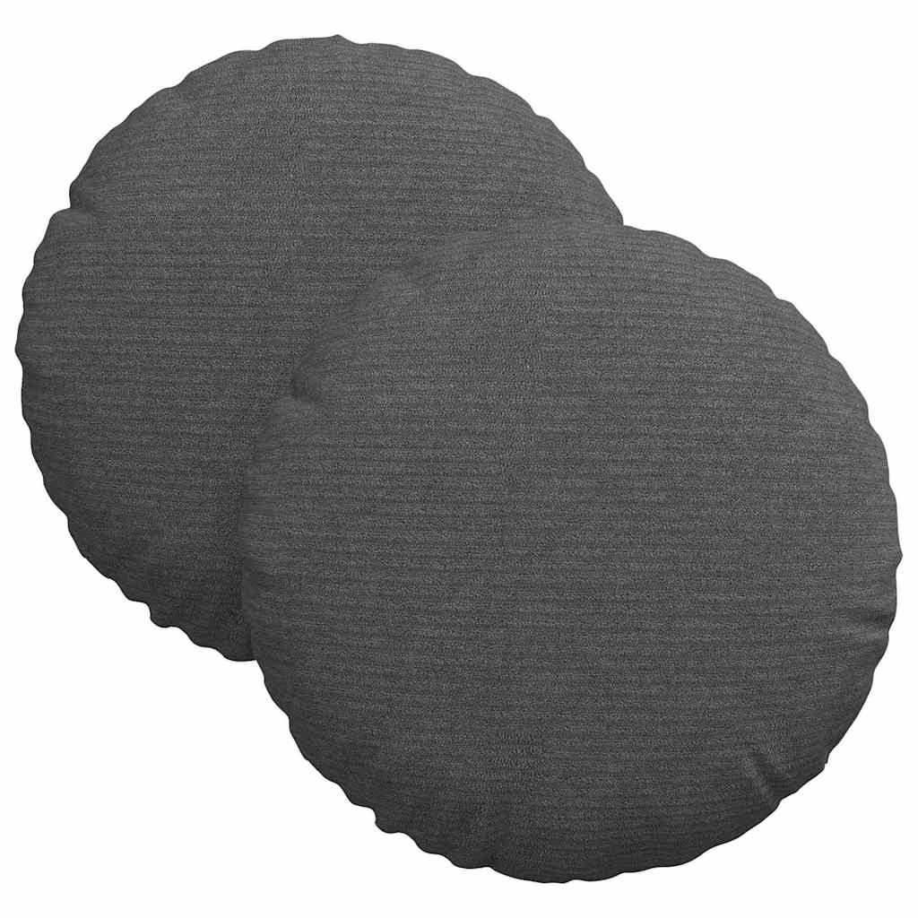 Sitzkissen 2 pcs Hellgrau Ø30 x 13 cm Cordstoff