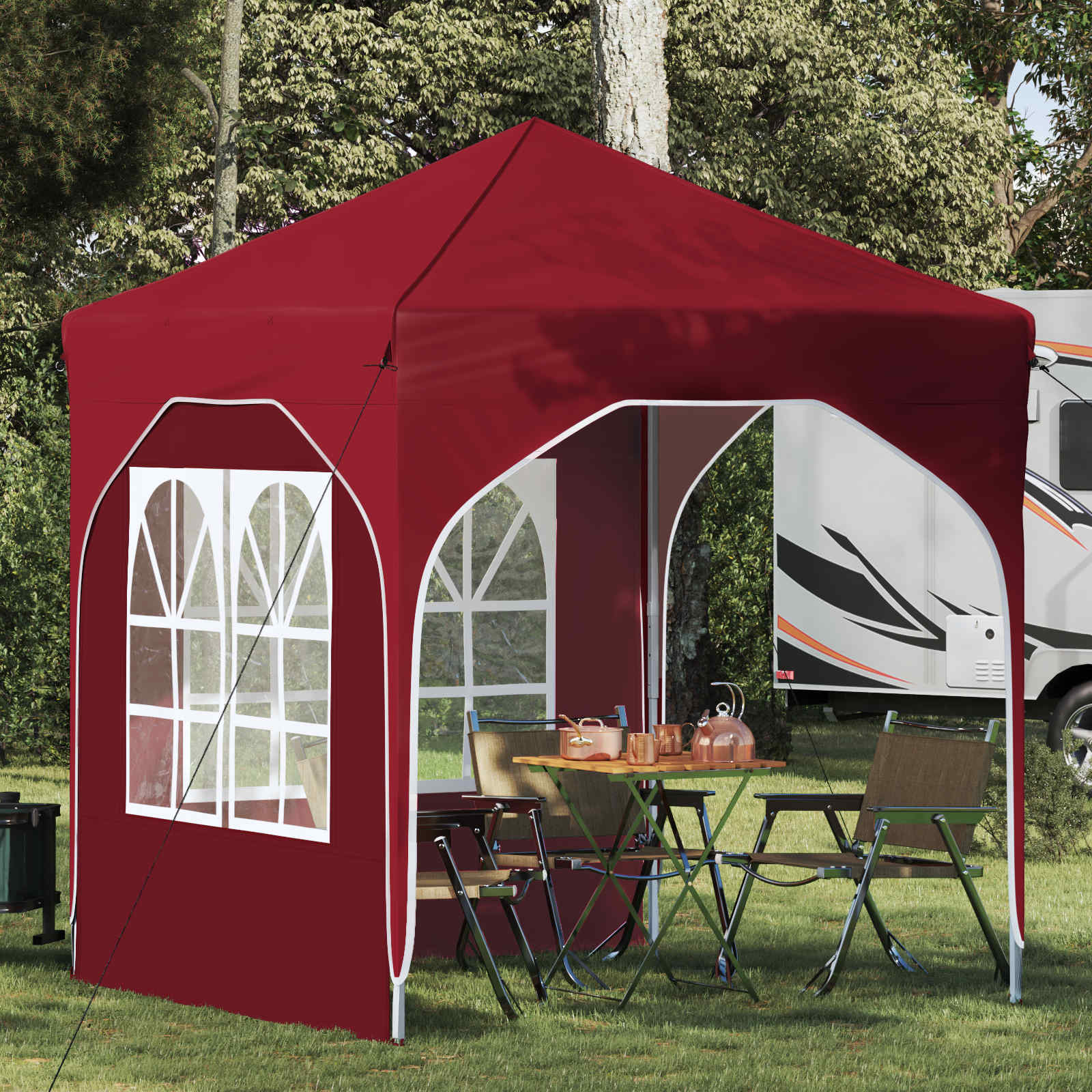 Pop-up Partyzelt 194 x 194 x 245 cm Creme