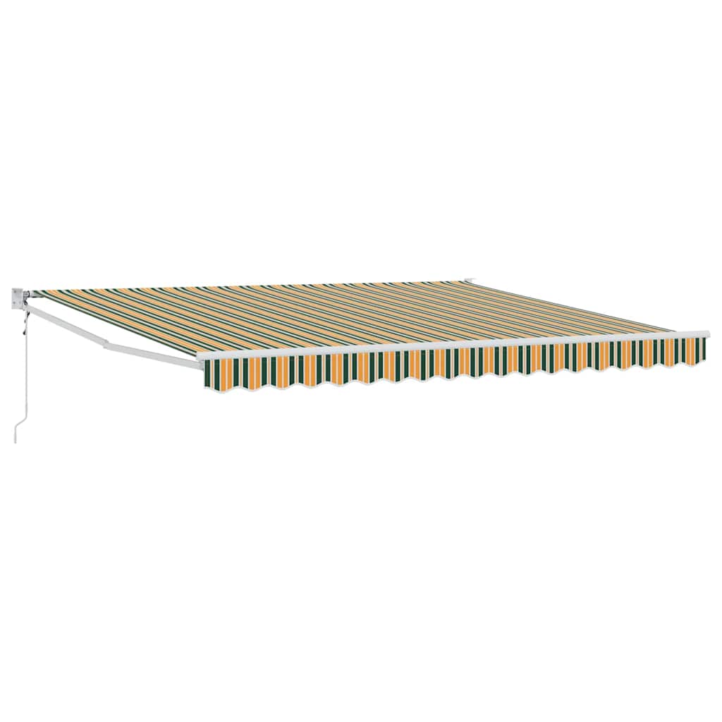 Markise Manuell Einziehbar mit LED 300x250 cm Blau und Weiß