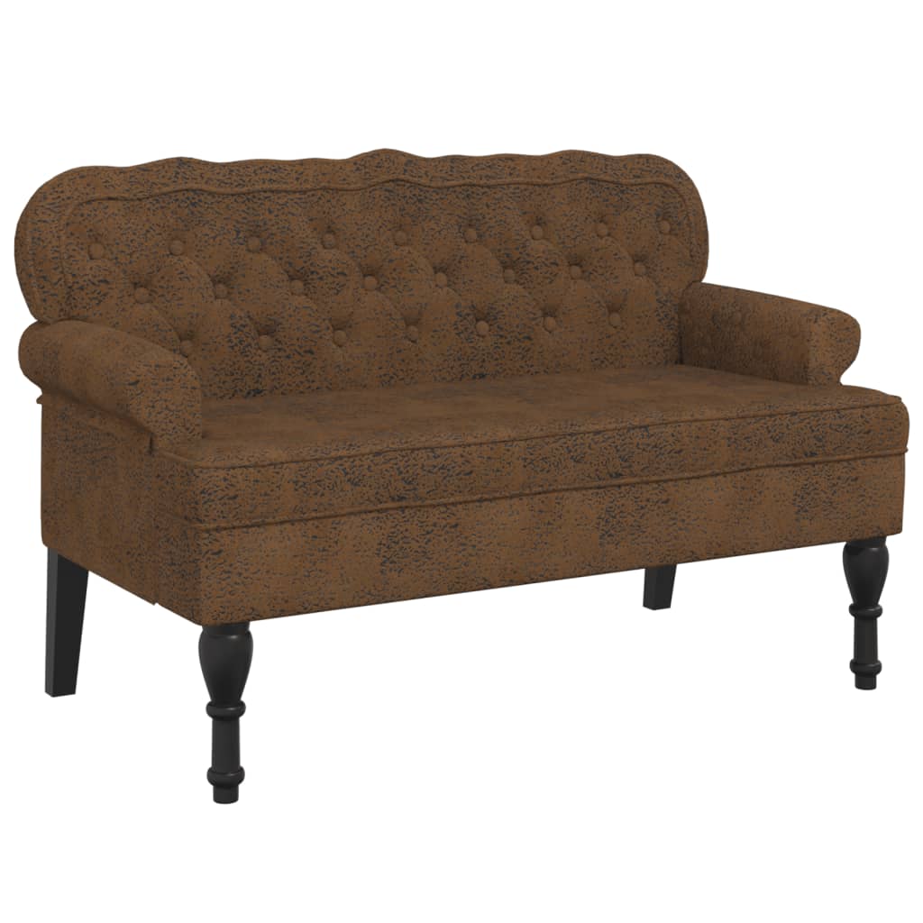 Sitzbank mit Rückenlehne Dunkelgrau 119,5x64,5x75 cm Samt