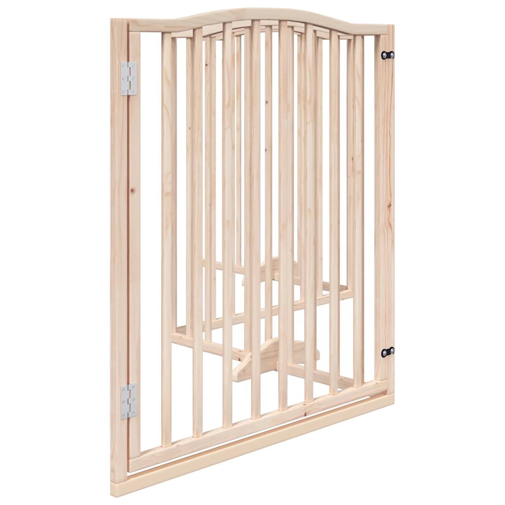 3-tlg. Hundetor Faltbar 150 cm Pappelholz
