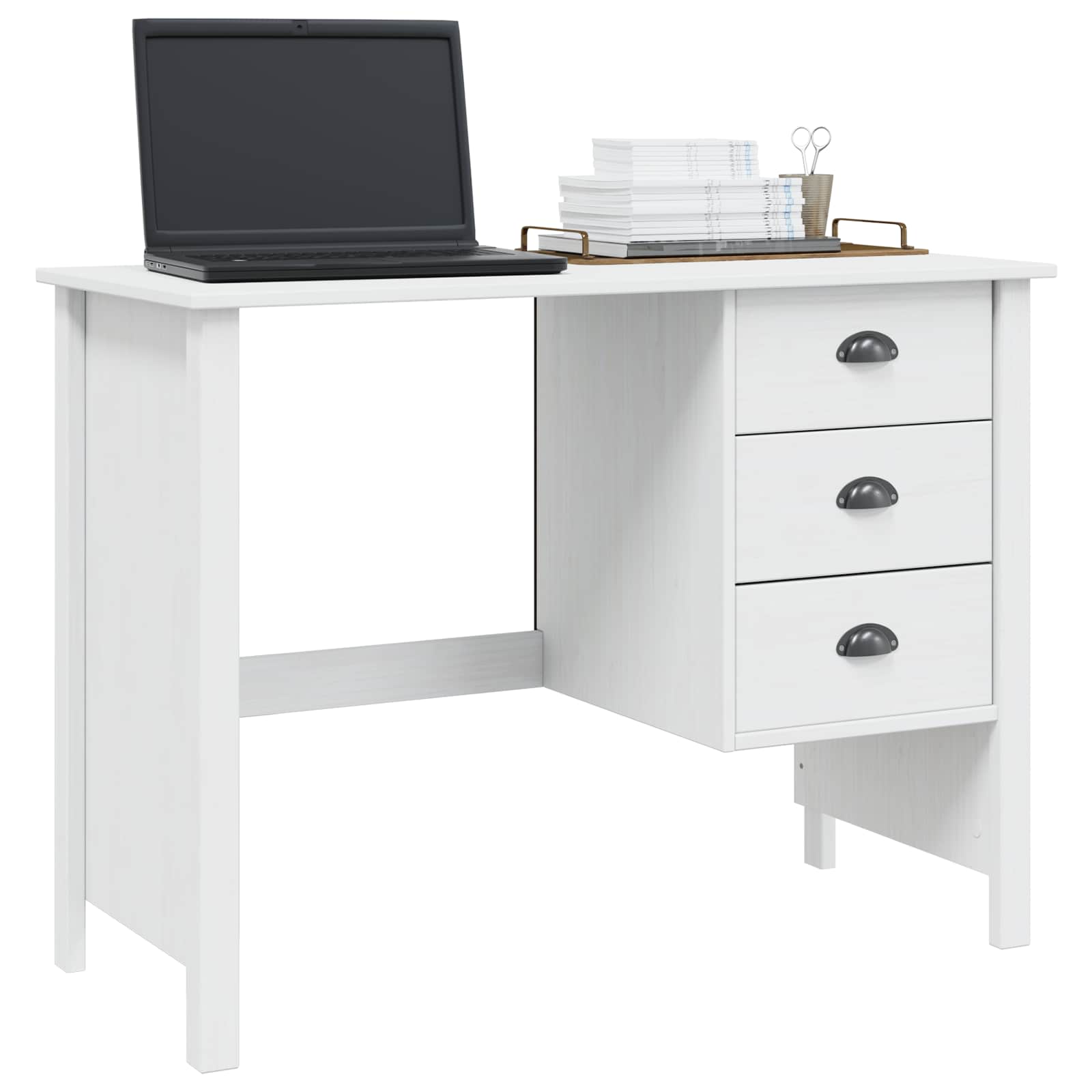 Schreibtisch mit Schubladen HILL Honigbraun 100 x 45 x 74 cm