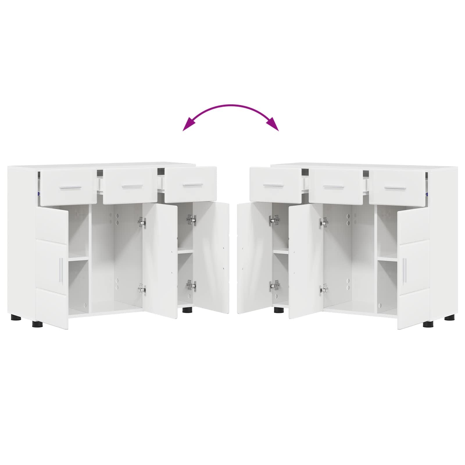Highboard mit Regal FLORIN Weiß 60 x 35 x 182 cm Holzwerkstoff
