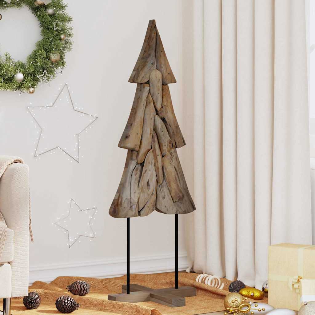 Weihnachtsbaum mit Ständer Braun 90 cm Massivholz Teak