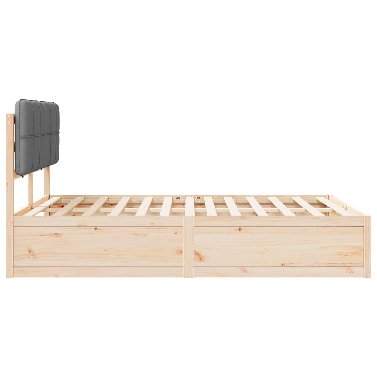 Bettgestell mit gepolstertem Kopfteil Hellgrau 200 x 200 cm