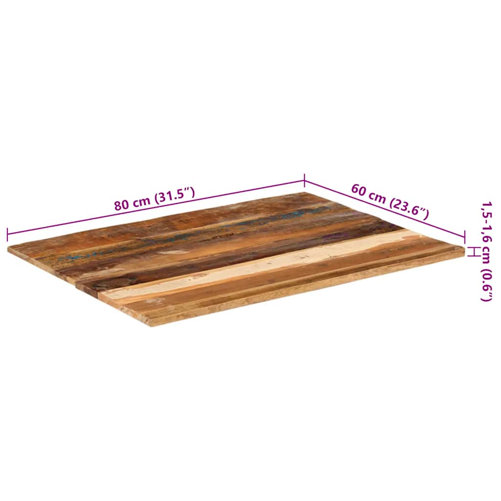 Tischplatte Massivholz Akazie 15-16 mm 60x80 cm