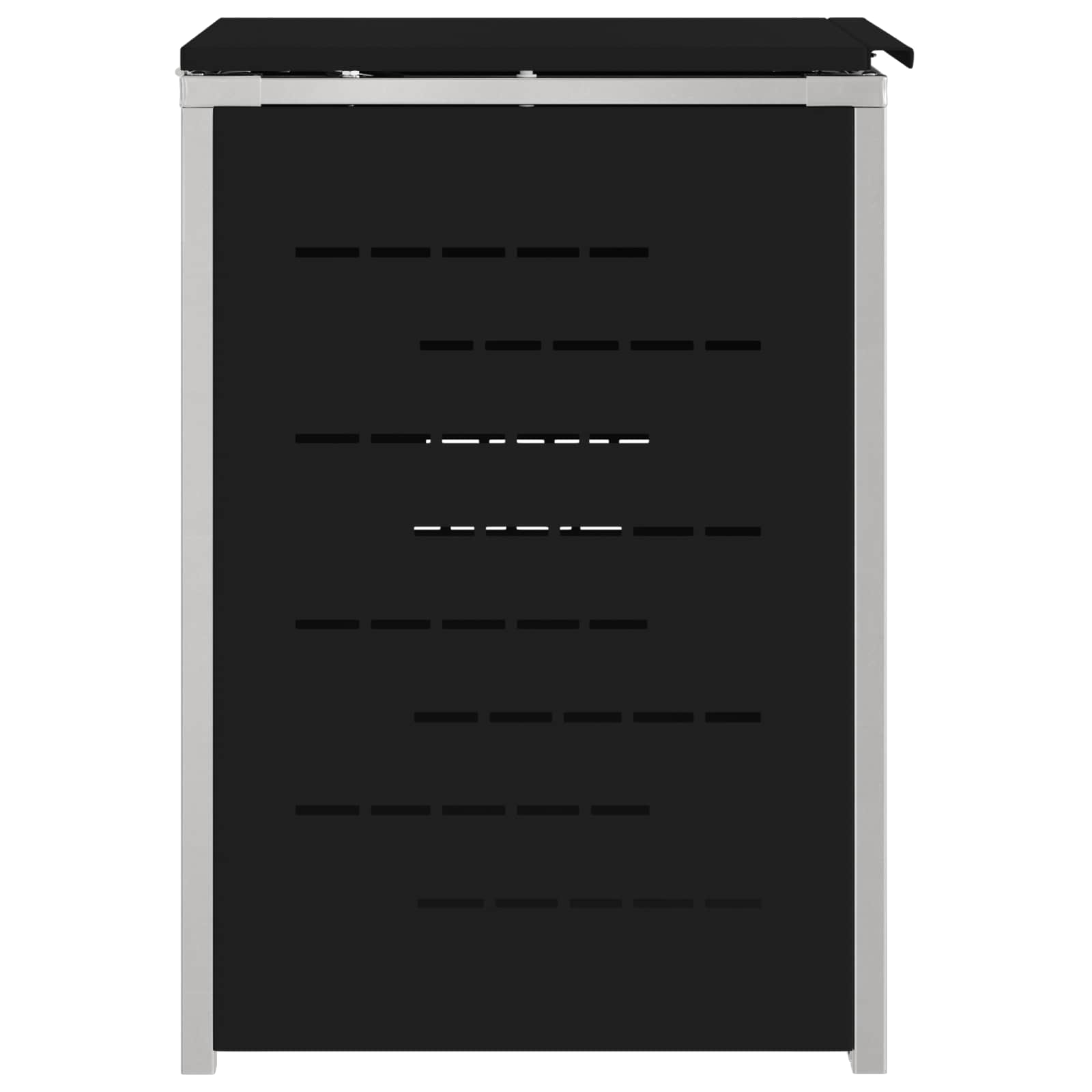 Mülltonnenbox for 2 Bins 240L Edelstahl Schwarz