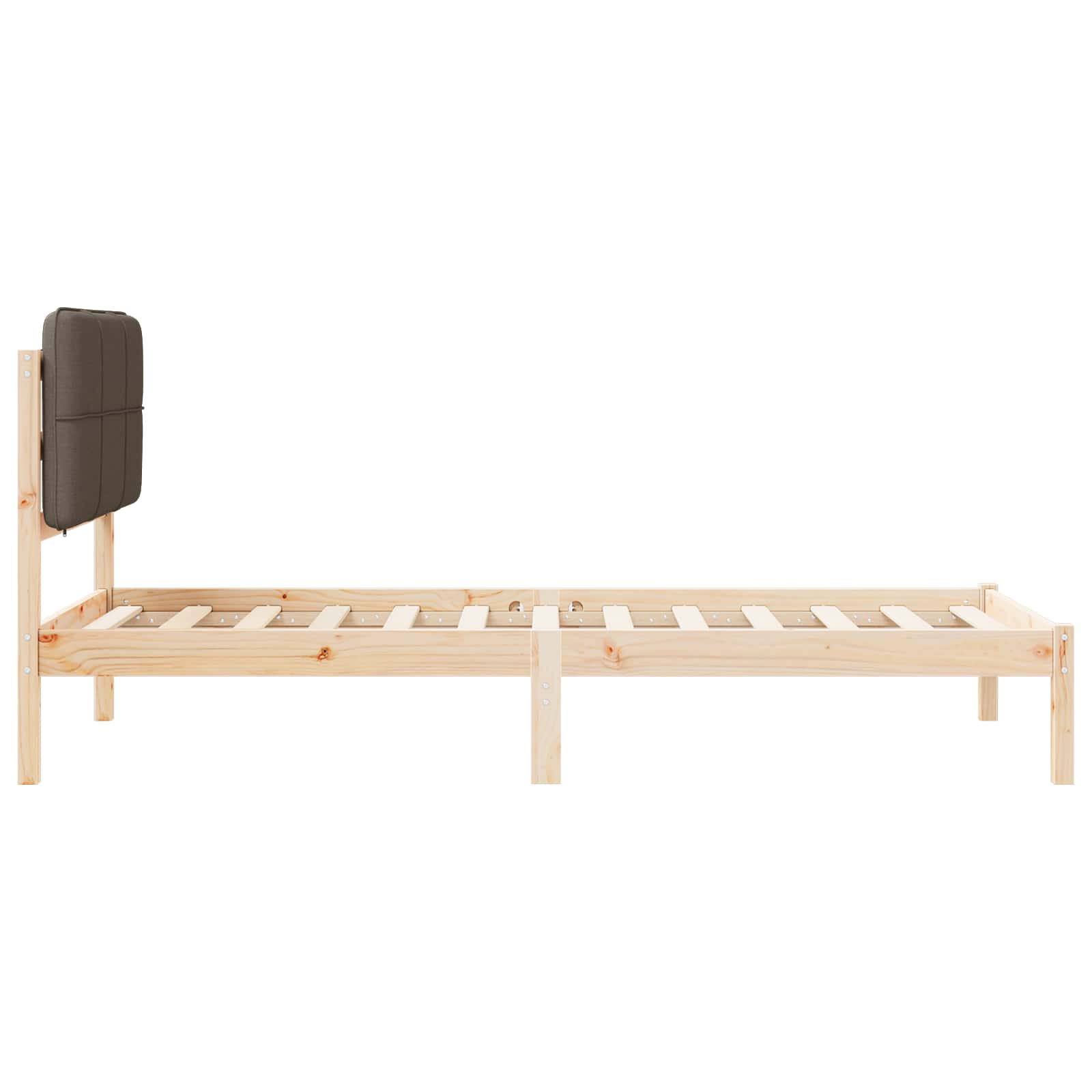 Bettgestell mit gepolstertem Kopfteil Hellgrau 200 x 200 cm