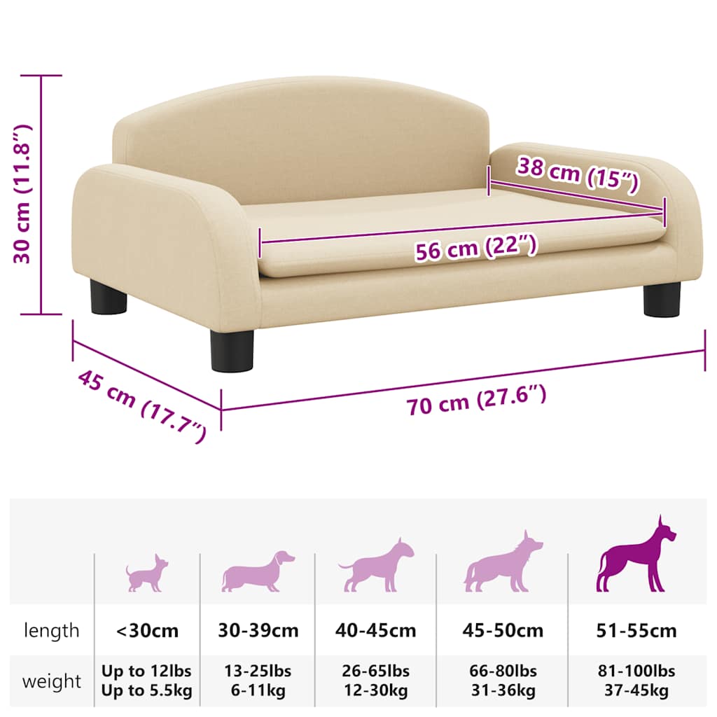 Hundebett Dunkelgrau 70x45x30 cm Stoff