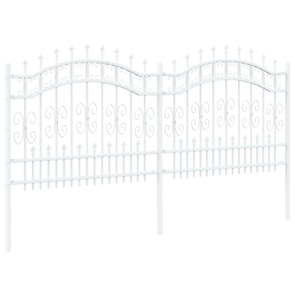Gartenzaun KAMPEN mit Speerspitze Schwarz 240 x 75 cm Stahl