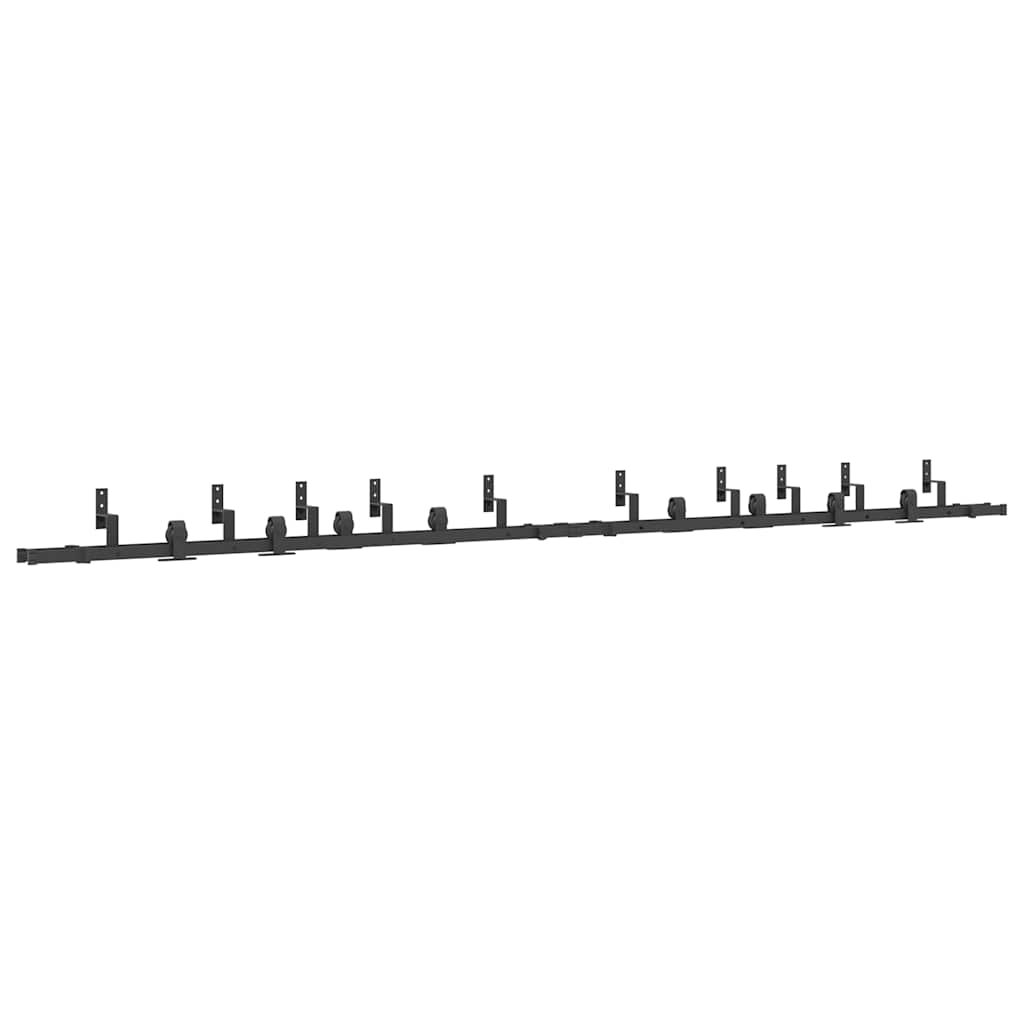 Schiebetürbeschlag-Set 183 cm Stahl Schwarz
