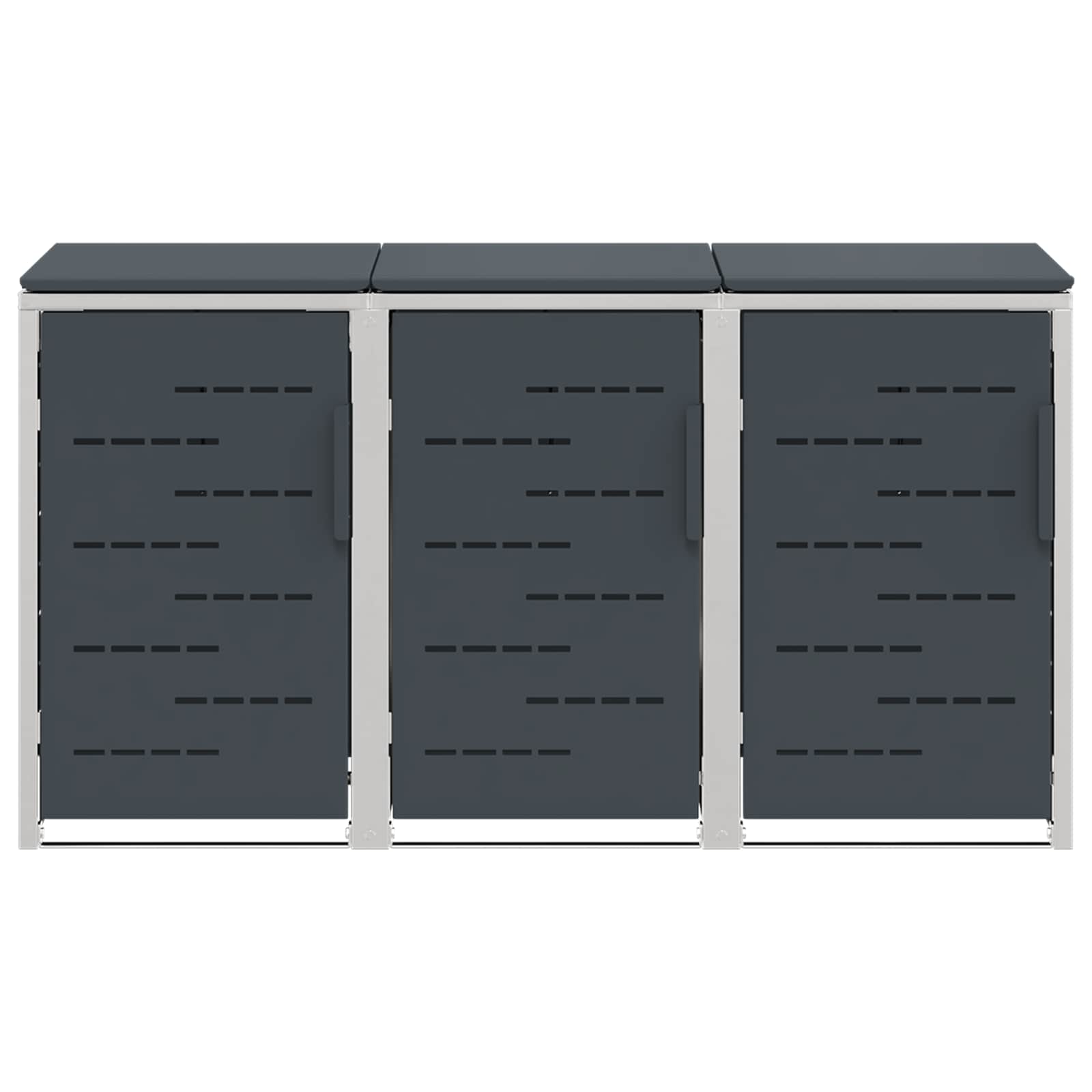 Mülltonnenbox for 2 Bins 240L Edelstahl Schwarz