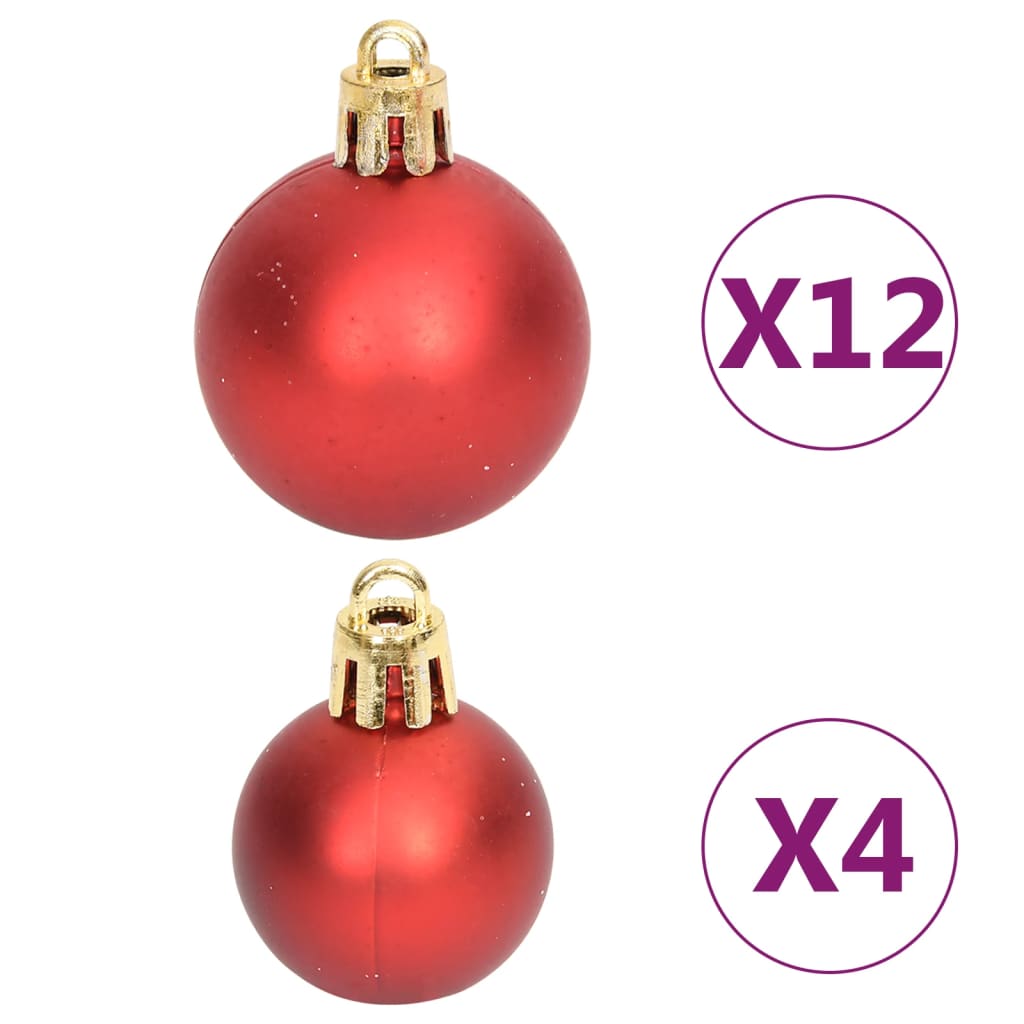 108-tlg. Weihnachtskugel-Set Golden und Rot