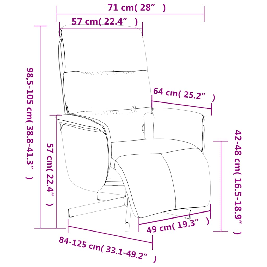 Massagesessel mit Fußteil Braun Stoff