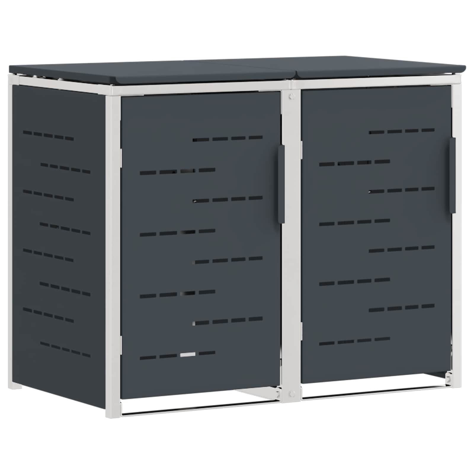 Mülltonnenbox for 2 Bins 240L Edelstahl Schwarz