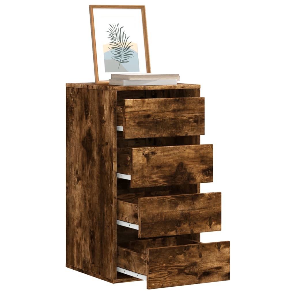 Schubladenschrank Schwarz Eichen-Optik 41 x 40 x 58 cm