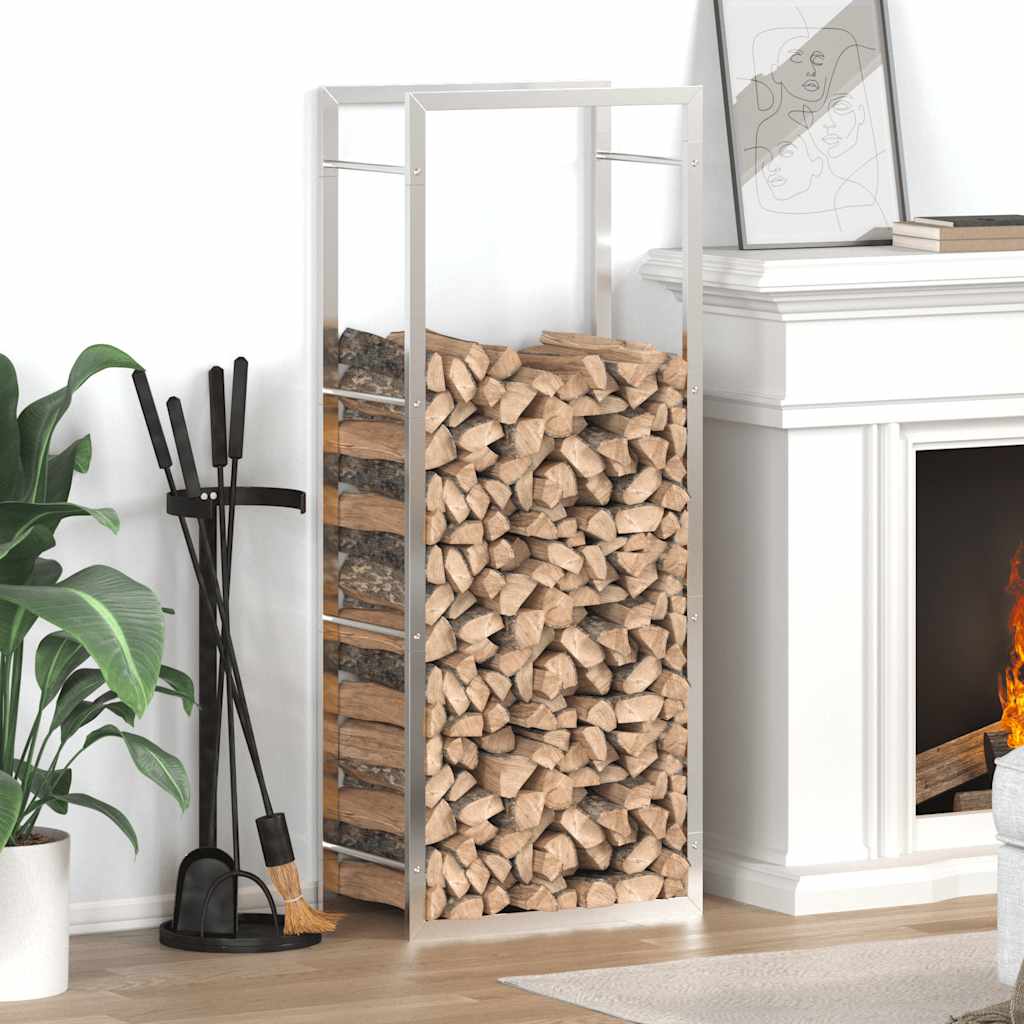 Brennholzregal 50x28x94 cm Edelstahl