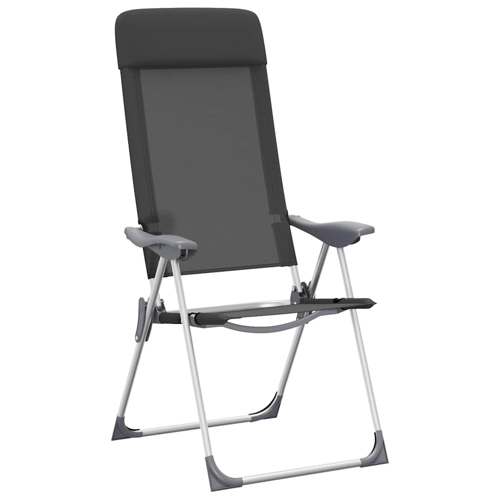 Klappbare Campingstühle 2 Stk. Grau Aluminium