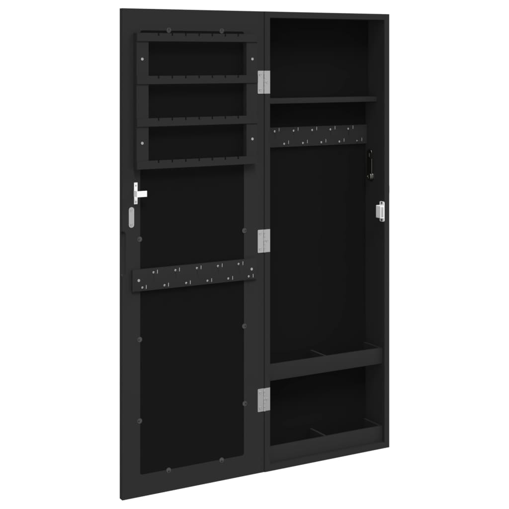 Schmuckschrank mit Spiegel Wandmontage Weiß 30x8,5x90 cm