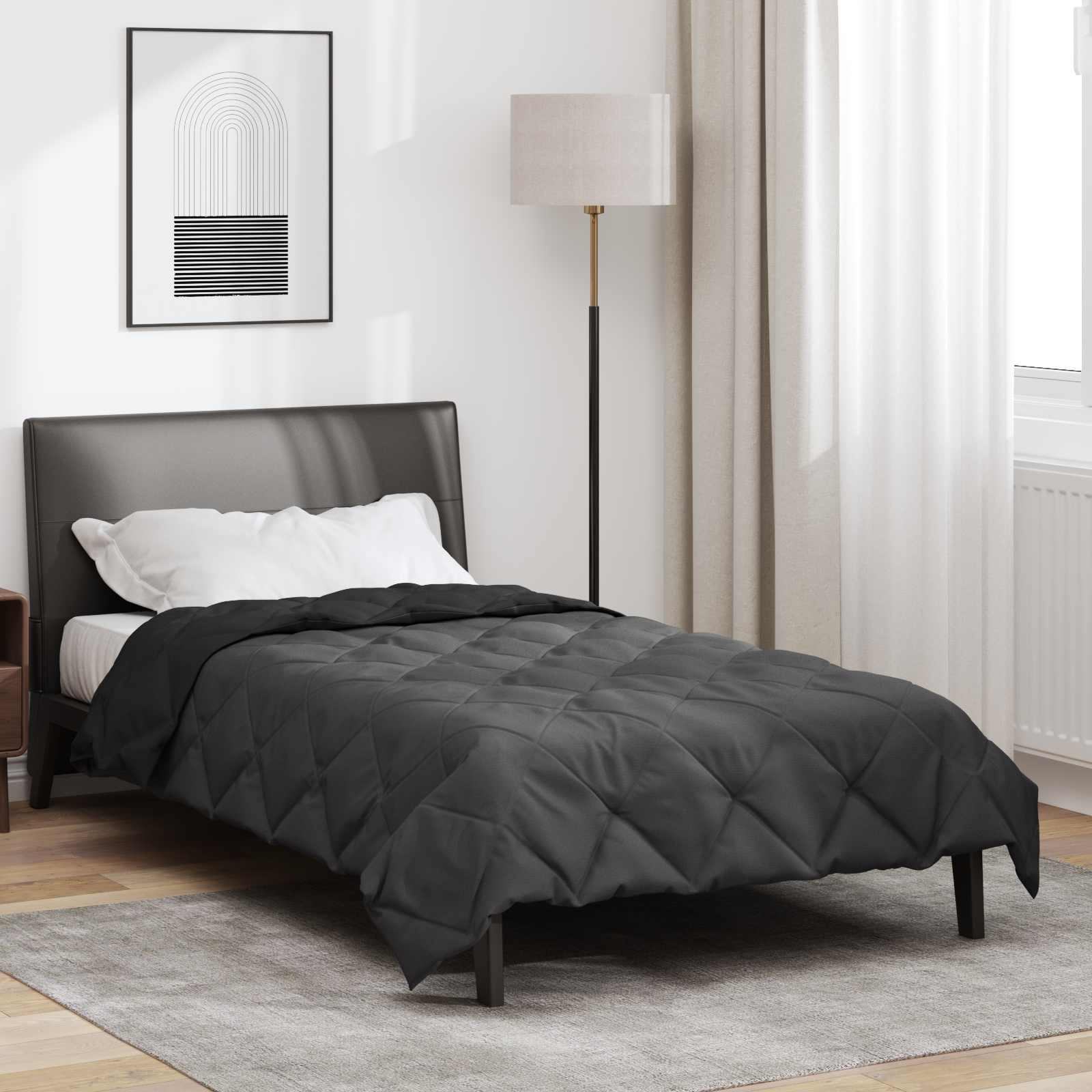 Ganzjahresbettdecke Anthrazit 135 x 200 cm Mikrofaser