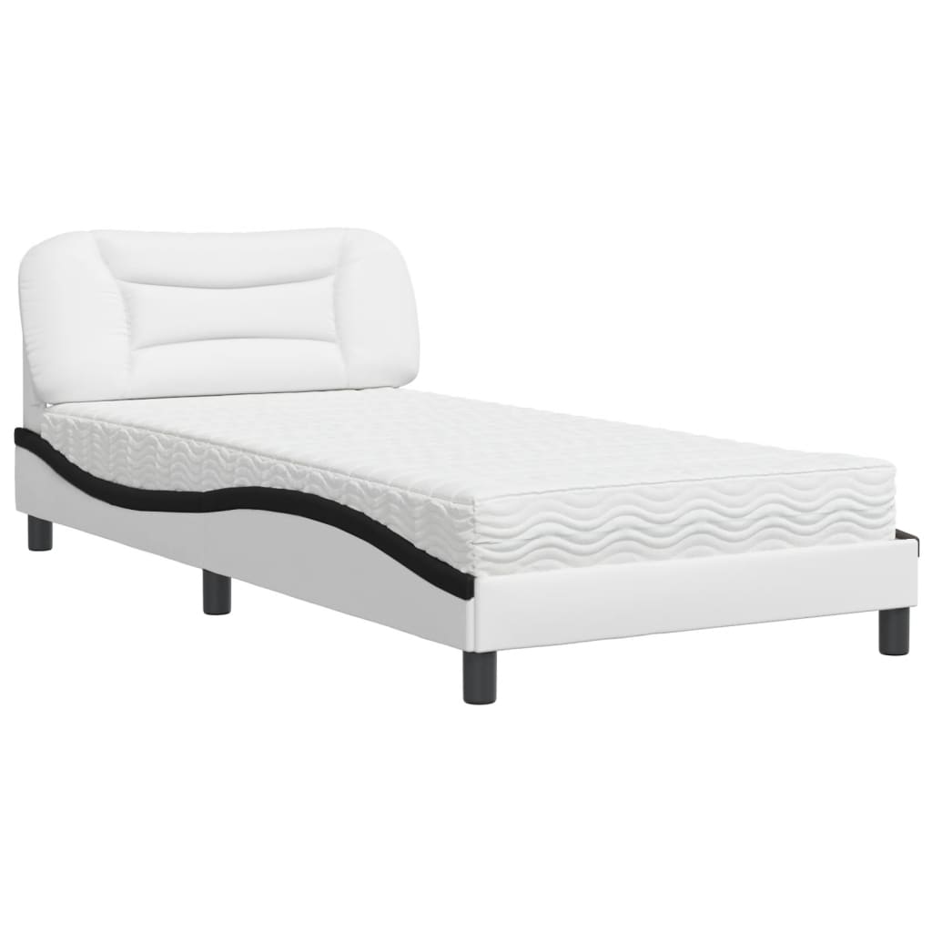 Bett mit Matratze "Hvar" Schwarz 80x200 cm Kunstleder