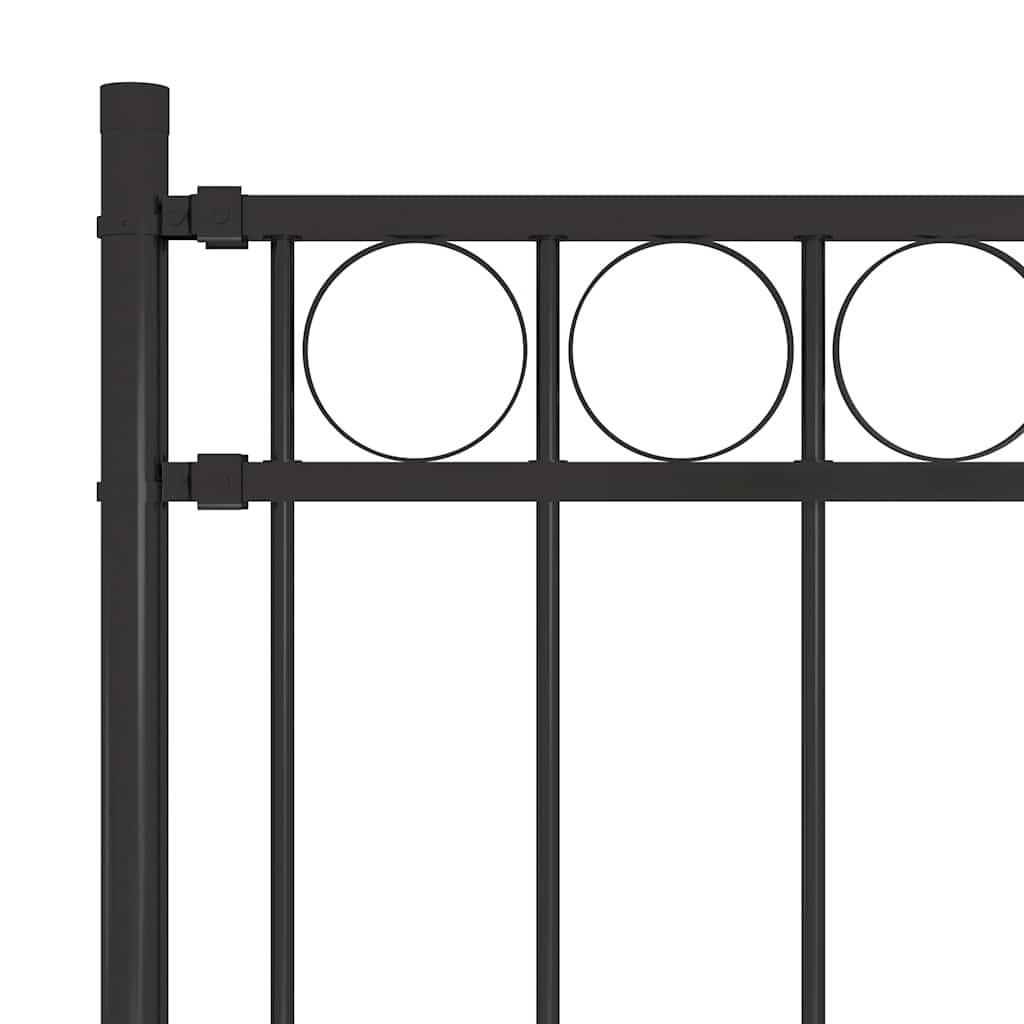 Gartenzaun ASSEN Stahl 1,7 x 0,8 m Schwarz